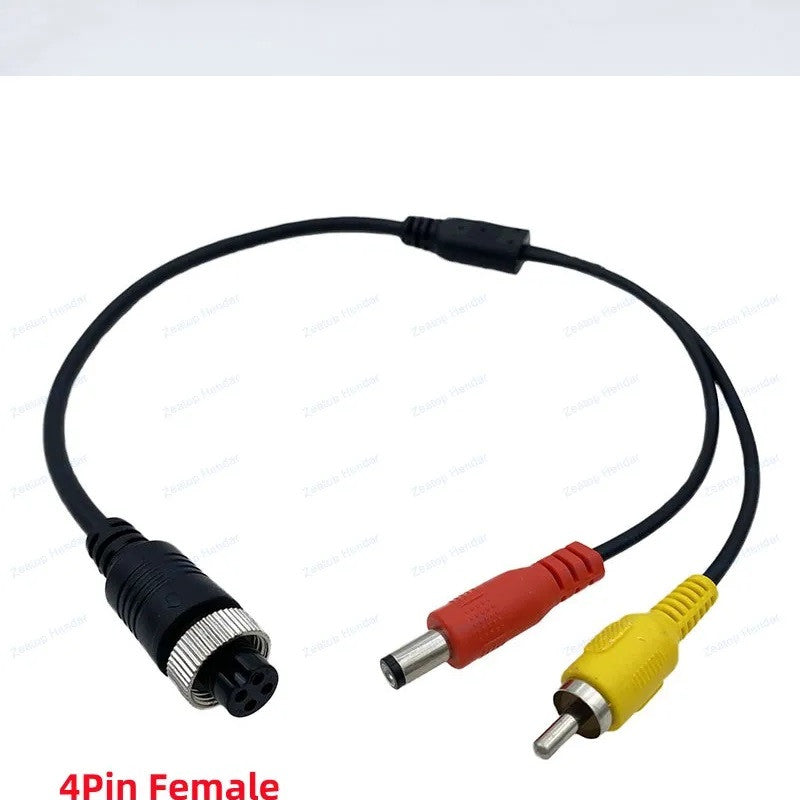 1 adaptateur AV M12 4 Pin aviation prise femelle à 1 RCA cc cable male pour camera videosurveillance ECLATS DESTOCKAGE