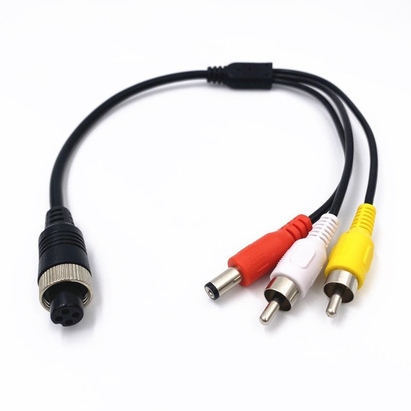 1 adaptateur AV M12 4 Pin aviation prise femelle à 2 RCA cc cable male pour camera videosurveillance ECLATS DESTOCKAGE