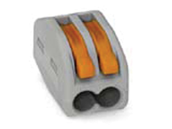 1 borne wago grise de 2 connexions pour de 2 x 0.08-4mm wg222412 ECLATS DESTOCKAGE