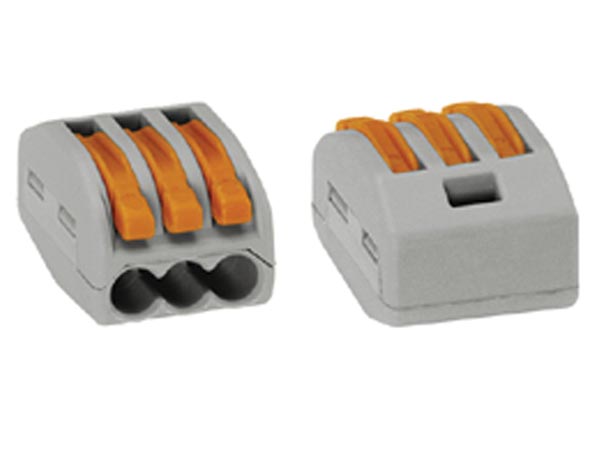 1 borne wago grise de 3 connexions pour conducteurs souples ou rigides de 3 x 0.08-4mm wg222413 ECLATS DESTOCKAGE