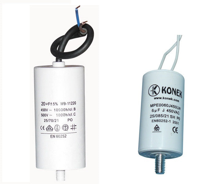 1 Condensateur 20uf 21uf 22µf 22 mf micro farad 450v + 1 condo demarrage moteur fil 6uf cbb60 ECLATS DESTOCKAGE