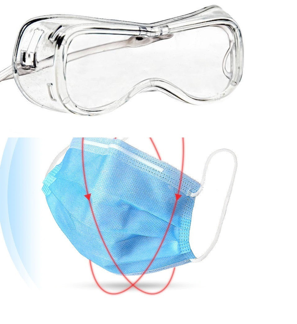 1 Masque chirurgical 1 lunette antipollution protection 3 couches Housse anti-poussière ECLATS DESTOCKAGE