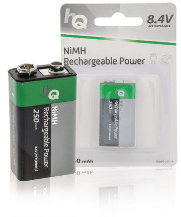 1 pile 9 V Ni/MH rechargeable 250 mAh HQ Accu 9v 8.4v 6f22 mn1604 a1604 4022 kr9v - ECLATS DESTOCKAGE