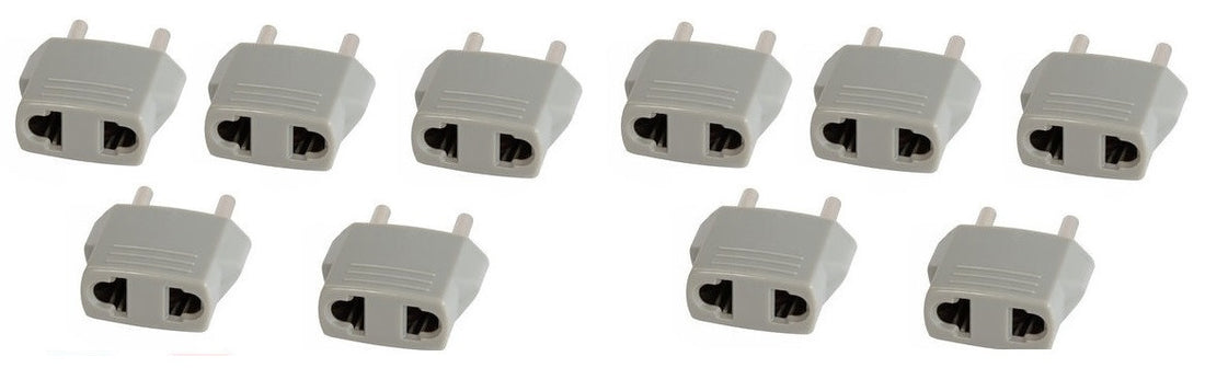 10 Adaptateur gris voyage prise electrique secteur us vers fiche euro chine japon canada - ECLATS DESTOCKAGE