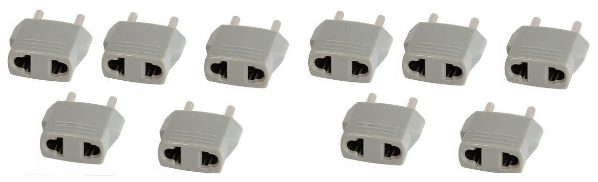 10 Adaptateur gris voyage prise electrique secteur us vers fiche euro chine japon canada - ECLATS DESTOCKAGE