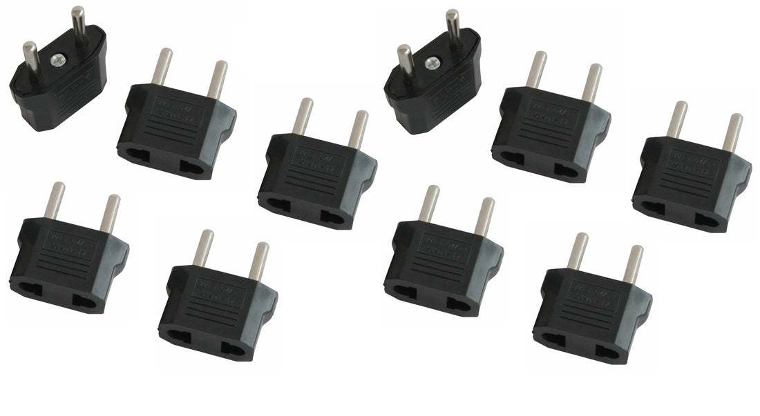 10 adaptateurs secteur asie prise electrique usa vers euro convertisseur chine japon voyage - ECLATS DESTOCKAGE