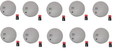 10 alarme incendie détecteur de fumée + 4 pile 9v feu norme en 14604 autonome detection buzzer