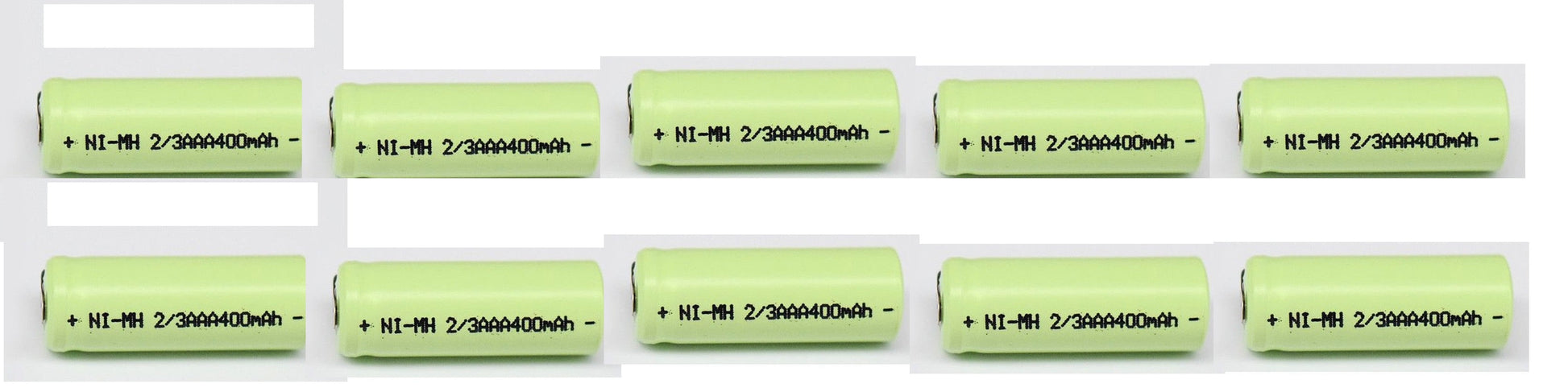 10 Batterie rechargeable 2/3AAA ni-mh 400mAh 1.2v Classe énergétique A++ nimh avec cosse a souder ECLATS DESTOCKAGE