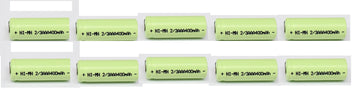 10 Batterie rechargeable 2/3AAA ni-mh 400mAh 1.2v Classe énergétique A++ nimh avec cosse a souder ECLATS DESTOCKAGE