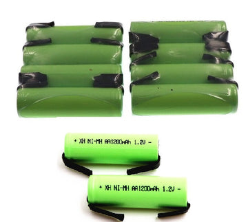 10 Batterie rechargeable accu ni mh 1.2v 600mah 1100mah 600rslfmc cosse a souder accumulateur Ni-Mh AA lr06 ECLATS DESTOCKAGE