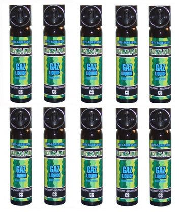 10 bombe lacrymogène gel cs format de 50 75ml qui vous permettra de neutraliser vos agresseurs ECLATS DESTOCKAGE