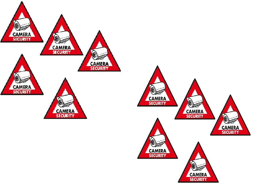 10 etiquettes adhesive dissuasive panneau sticker camera sec st cs security autocollant surveillance ECLATS DESTOCKAGE