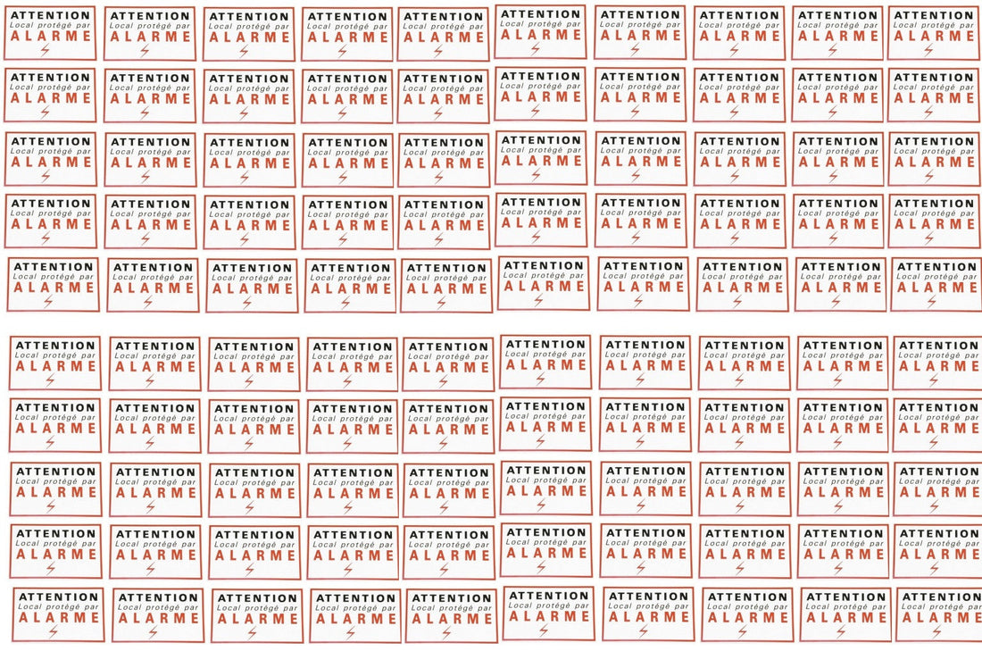 100 etiquettes signalisation adhesive sticker alarme securite autocolant dissuasive protection ECLATS DESTOCKAGE