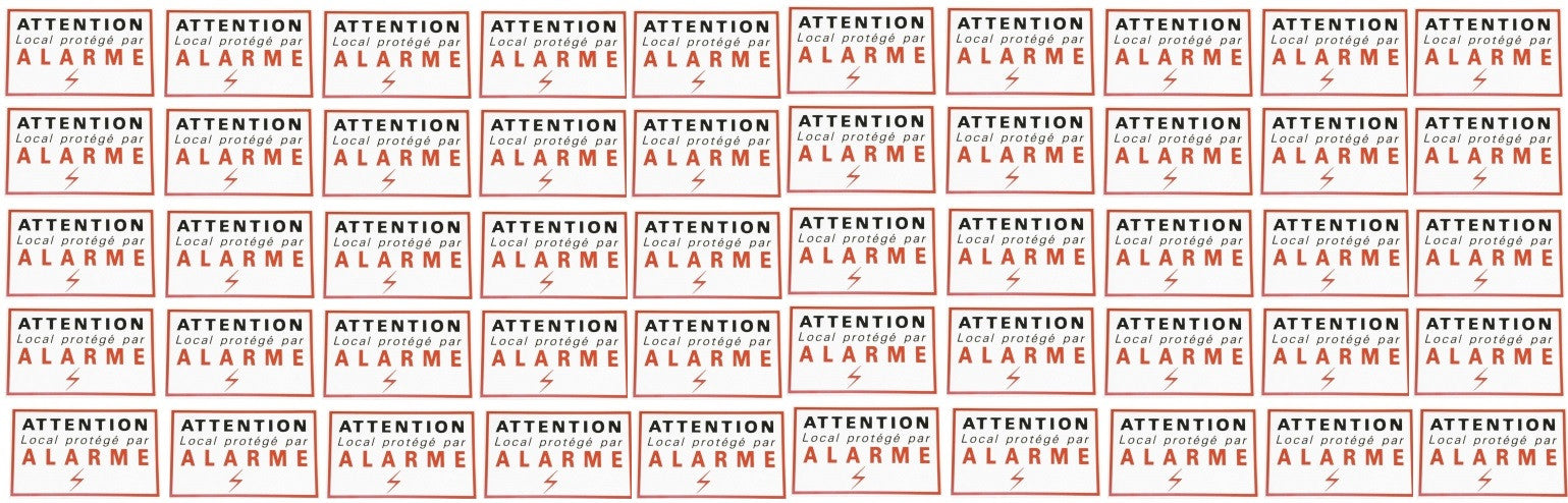 50 etiquettes signalisation adhesive sticker alarme securite autocolant dissuasive protection ECLATS DESTOCKAGE