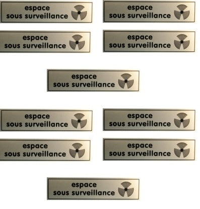 10 etiquettes signalisation affichage panneau sticker espace video surveillance autocollant signale ECLATS DESTOCKAGE
