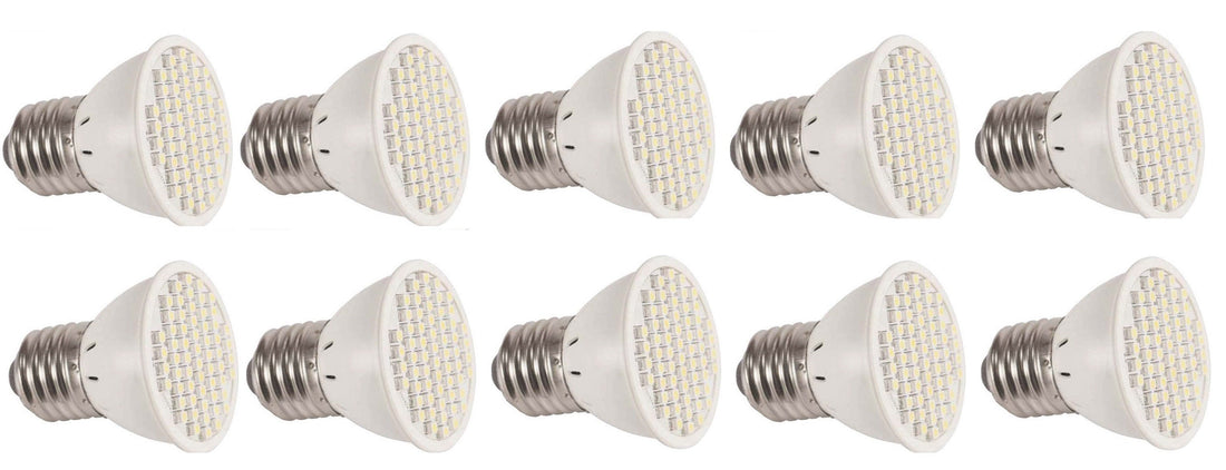 10 lampes led smd 60led e27 220v 2.5w 3w équivalente à 40w 45w ampoule blanc chaud eclairage ECLATS DESTOCKAGE