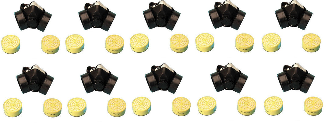 10 masques anti pollution 8 cartouches filtre carbone protection nez bouche filtre risque chimique ECLATS DESTOCKAGE