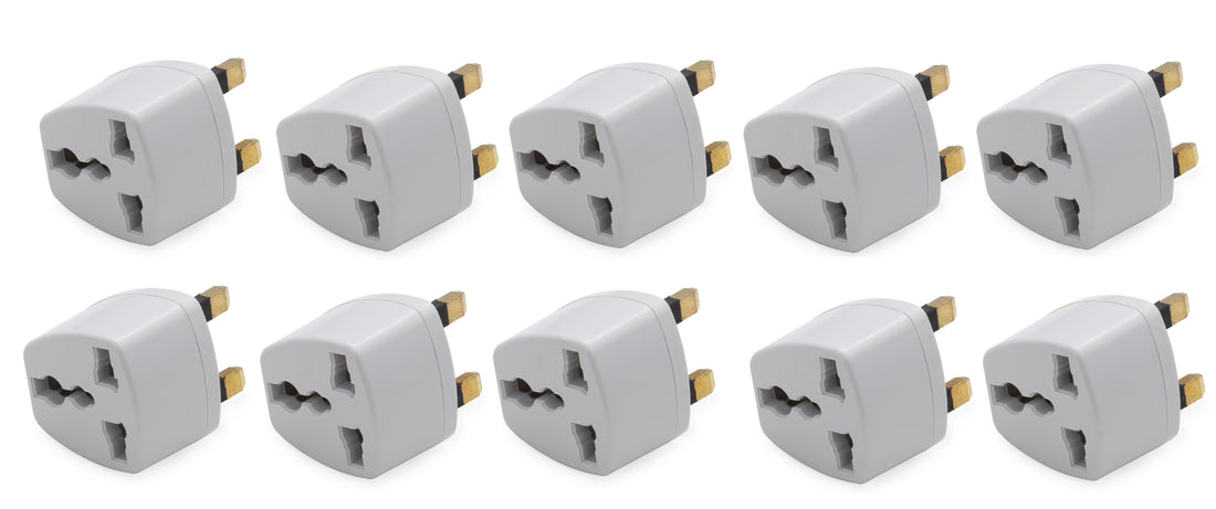 10 pcs adaptateur universel de voyage us/eu/japan/ vers uk 3 broches convertisseur de prise - ECLATS DESTOCKAGE