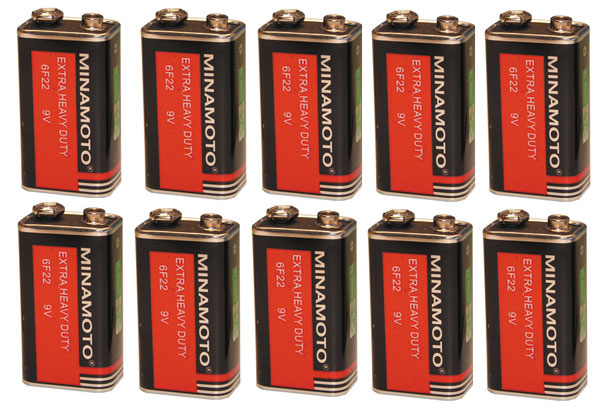 10 piles 9v zinc carbone 6lr61 6lf22 1604 6f22 g6f22xc mn1604 lr622 lr622b ECLATS DESTOCKAGE