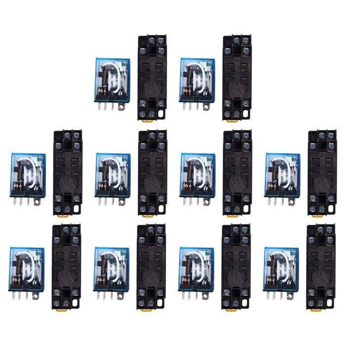 10 Relais electrique 12v 10a 12vcc vr10hd122c bobine 160 ohms 2 inverseurs com/no/nc 220vca + support ptf08a ECLATS DESTOCKAGE
