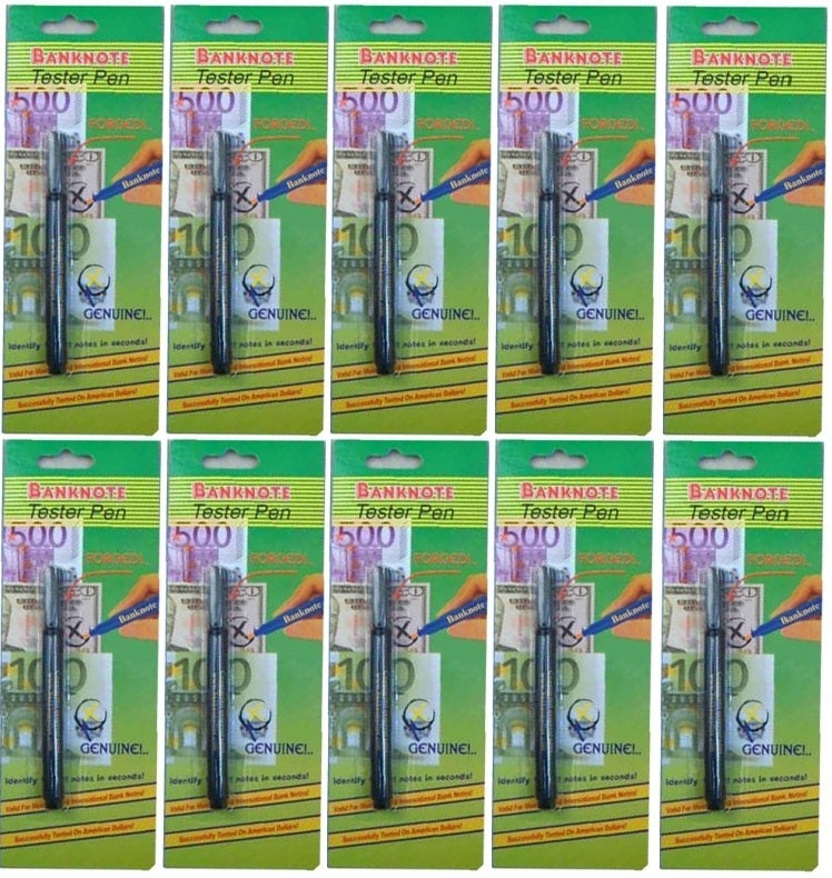 10 stylo detecteur de faux billets feutre multi devises usd euro eurotester banknote tester pen ECLATS DESTOCKAGE