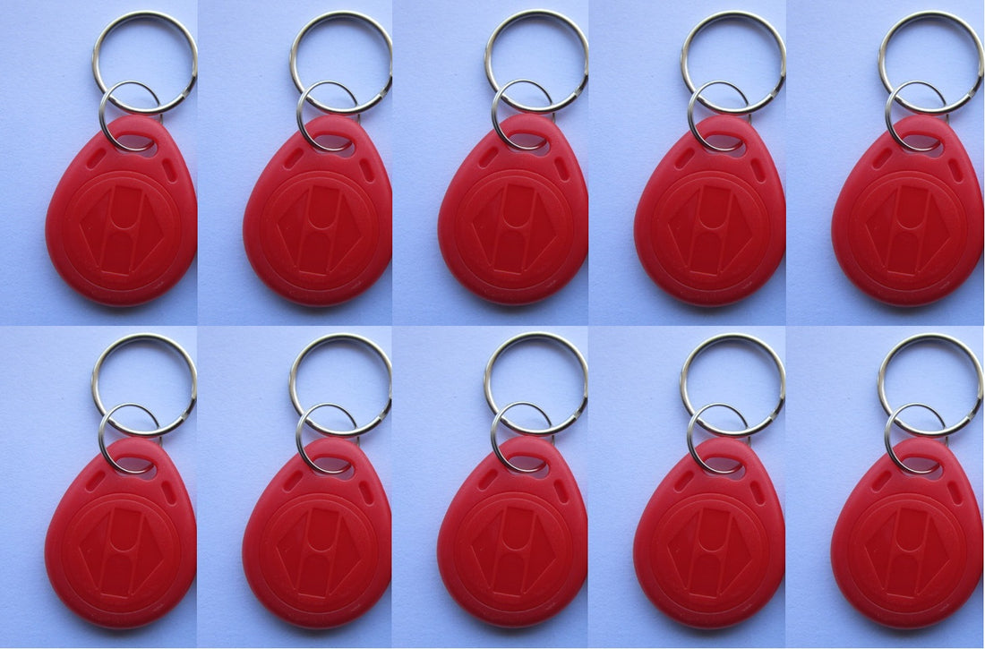10 Tag 13.56mhz rouge rfid ic iso14443A s50 clef porte cle etanche Anti-corrosion mifare nfc 1K - ECLATS DESTOCKAGE