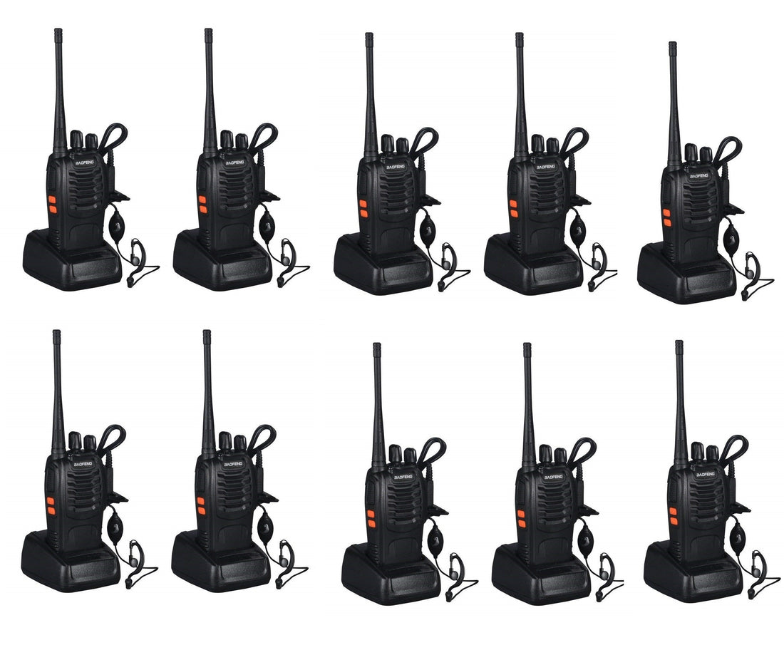 10 Talkie walkie 446mhz batterie rechargeable chargeur 16 Canaux UHF 400-470 MHz Baofeng BF-888S ECLATS DESTOCKAGE