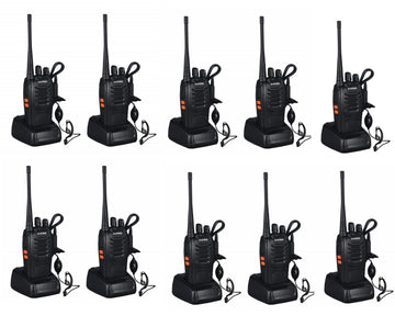 10 Talkie walkie 446mhz batterie rechargeable chargeur 16 Canaux UHF 400-470 MHz Baofeng BF-888S ECLATS DESTOCKAGE