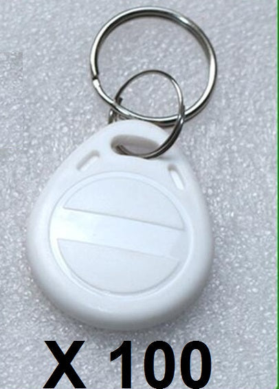 100 pcs tag cle badge clef em4305 em4100 em4102 RFID 125KHz enregistrable blanc ECLATS DESTOCKAGE