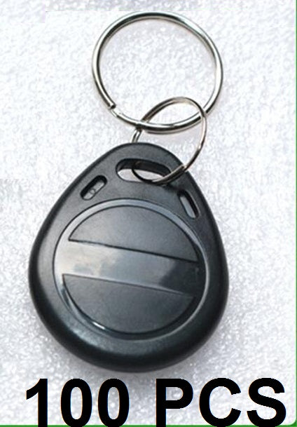 100 pcs tag cle badge clef em4305 em4100 em4102 RFID 125KHz enregistrable noir ECLATS DESTOCKAGE