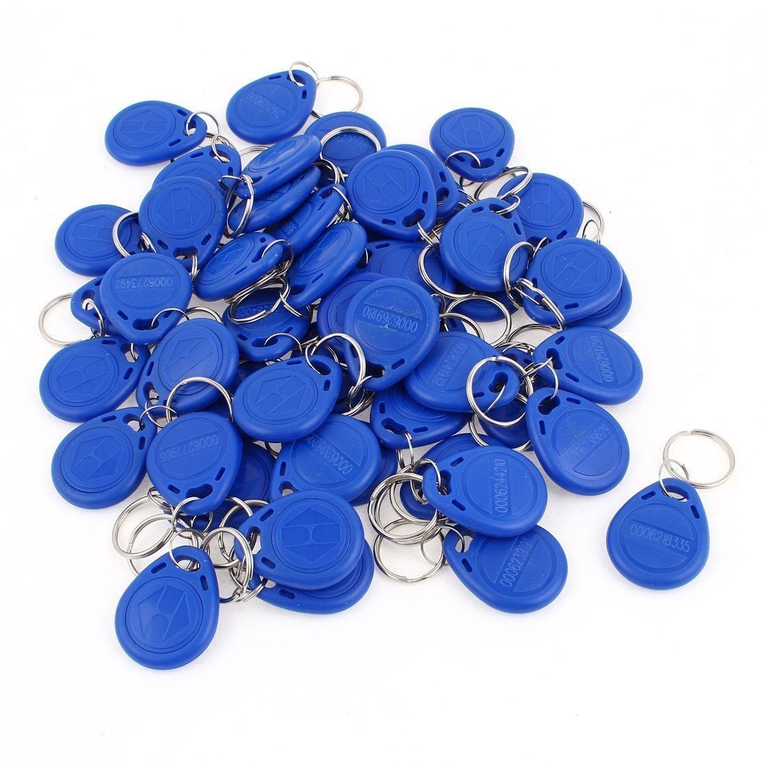 100 Tag bleu 13.56mhz rfid ic iso14443A s50 clef porte cle etanche Anti-corrosion mifare nfc 1K - ECLATS DESTOCKAGE