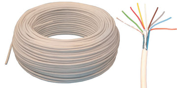 100m cable blindé 4 paires 8x0.22 souple blanc ø4.5mm fil 8x0,22 avec ecran cablage alarme telephone - ECLATS DESTOCKAGE