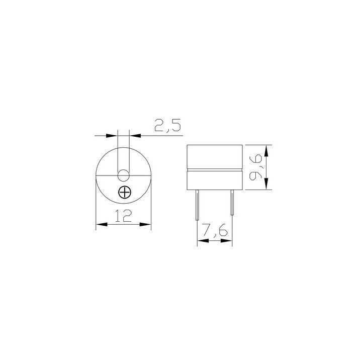 Buzzer alarme actif type ci 3v 4v 5v 6v 7v 8v 9v 10v 11v 12v 13v 14v 15v cc dc