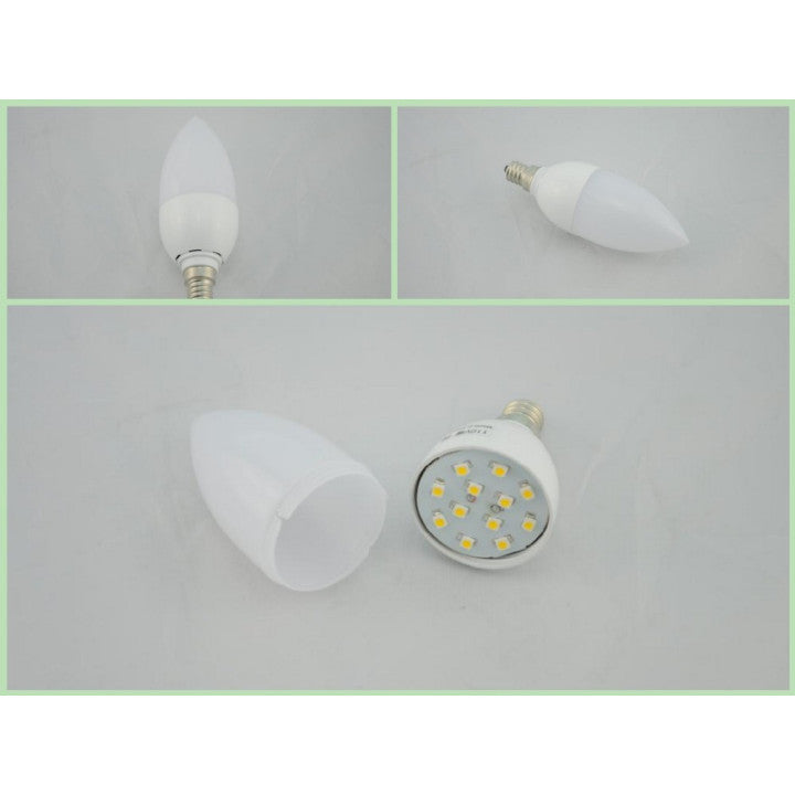 Ampoule flamme bougie e14 2w 3w 12 led 110v 220v 200lm eclairage basse conso economie energie