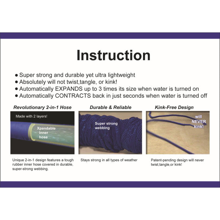Tuyau d arrosage extensible xhose 15m 50ft x hose pocket rétractable rétracte seul jardin étirable