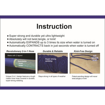 Tuyau arrosage extensible 8m xhose adaptateur rapide euro rétractable étirable 7.5m boyau 25ft