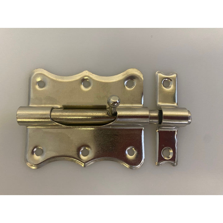 Verrou targette acier 80mm fermeture porte placard 85519 utilitaire à pêne rond métal