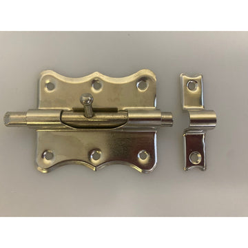 Verrou targette acier 80mm fermeture porte placard 85519 utilitaire à pêne rond métal