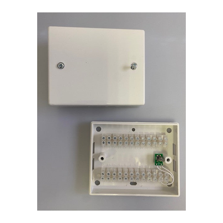 Boite jonction autoprotegee PVC 102x125x48mm boite derivation 24 plots jb30 boitier raccordement alarme telephonie