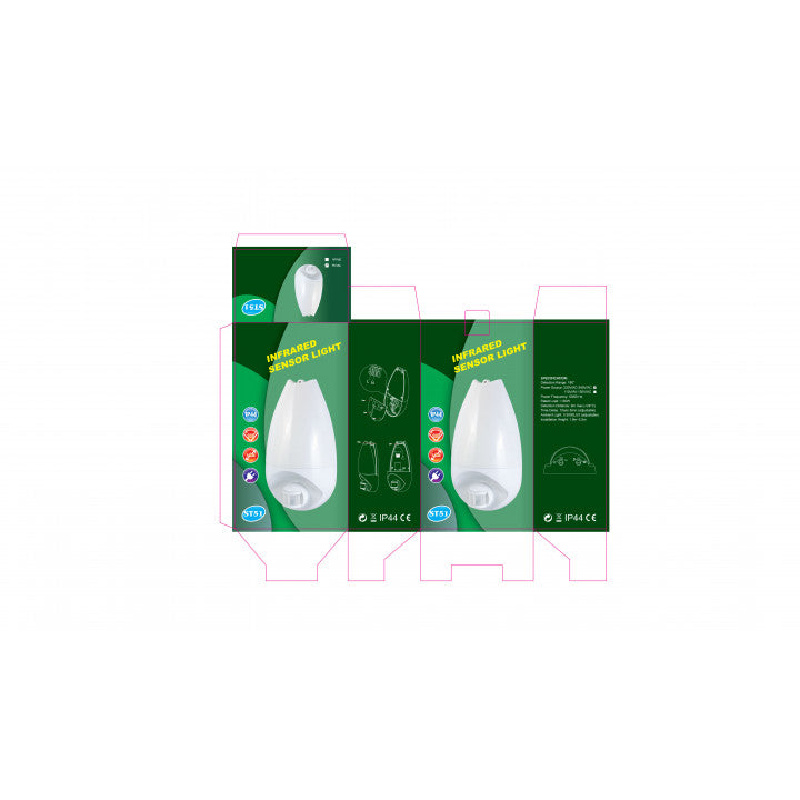 Eclairage 220v 60w detecteur de mouvement pir 9m cellule photo electrique st51