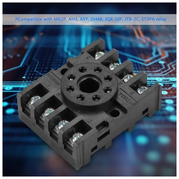 Support relais 8 pin 90-22 mk2p rail din pf083a recepteur rx40965 rx40967 rx40968 decodeur dcd ae/zc