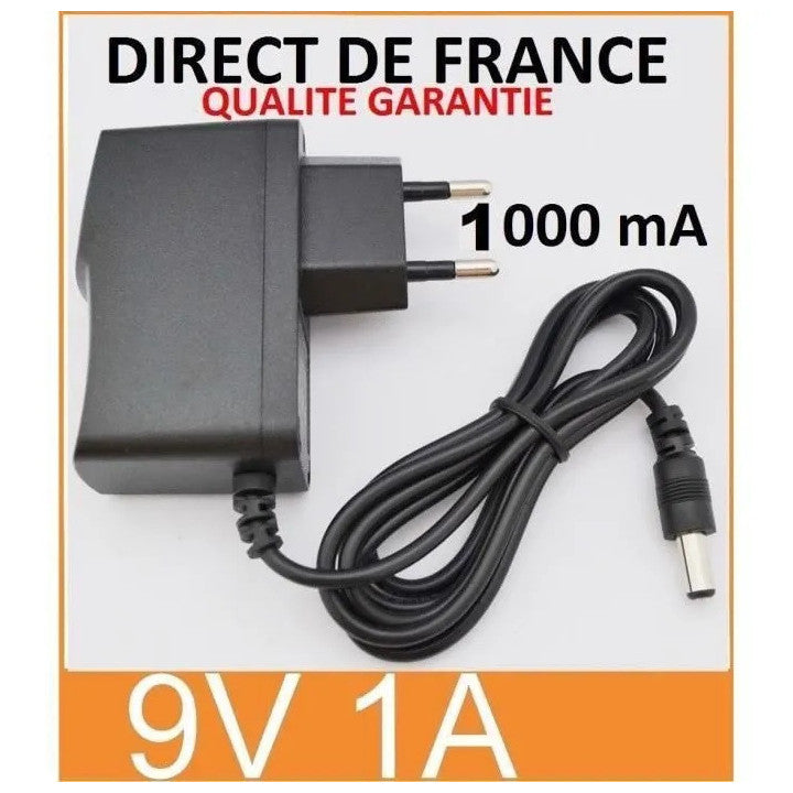 Alimentation secteur ac dc 110v 220v vers 9v 1a compatible 0.3a 0.5a 0.7a 0.8a 0.9a 5.5x 2.1mm alim