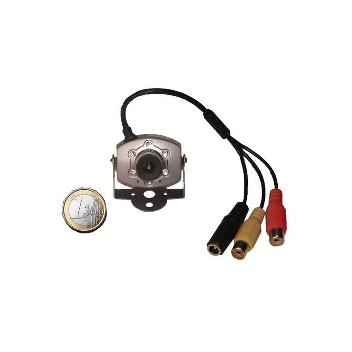 Camera noir blanc 9v 10v 11v 12v 1/4 objectif video 3,6mm audio led infrarouge nocturne discrete