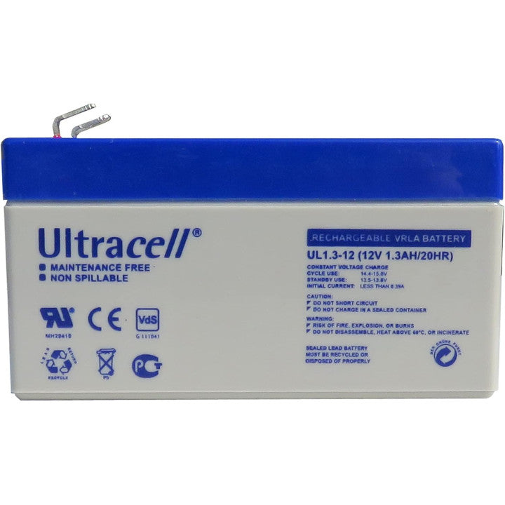 Batterie rechargeable 12v 1.2a 1,2ah ul1.3 12 faston 4.8mm accu plomb gel 1.3ah accumulateur