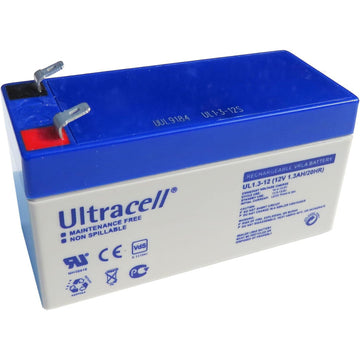 Batterie rechargeable 12v 1.2a 1,2ah ul1.3 12 faston 4.8mm accu plomb gel 1.3ah accumulateur
