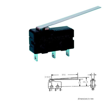 Micro interrupteur contact autoprotection 3a 5a 220v 250v long levier micro switch ms5 l autoprotege