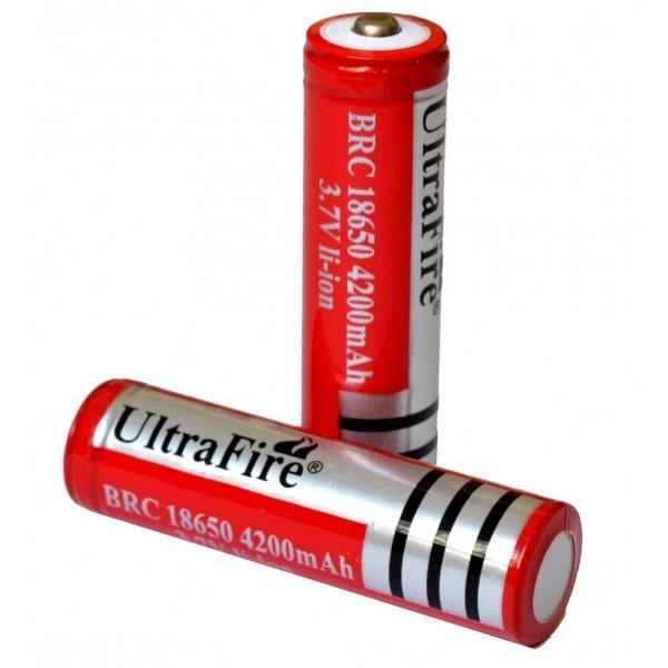 2 accumulateur rechargeable ultrafire 3.7v 18650 4200mah  3a li-ion pour lampe torche tled3wz - ECLATS DESTOCKAGE