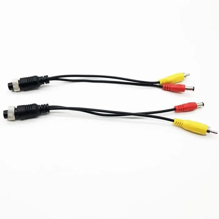2 adaptateur AV M12 4 Pin aviation prise femelle à 1 RCA cc cable male pour camera videosurveillance ECLATS DESTOCKAGE