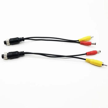 2 adaptateur AV M12 4 Pin aviation prise femelle à 1 RCA cc cable male pour camera videosurveillance ECLATS DESTOCKAGE