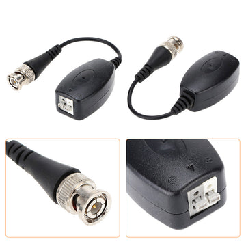2 Adaptateur BNC Mâle Coaxial Balun Vidéo Connecteur CCTV Caméra bornier à 2 broches NV-205L - ECLATS DESTOCKAGE